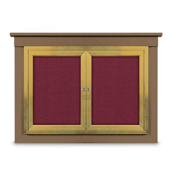 18"x24" 1-Door Enclosed Outdoor Letterboard, Hdr, Grey Felt/Satin